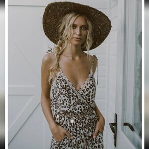 Spell Cream and Black Animal Print Jumpsuit